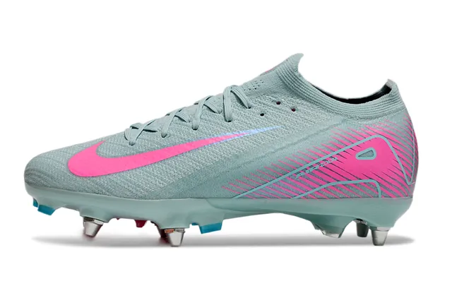 Nike Mercurial Vapor Gray Pink Flyknit Upper Asymmetrical Lacing Firm-Ground Soccer Shoes 8