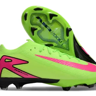 Nike Mercurial Vapor Green Pink Knit Upper Asymmetrical Lacing Firm-Ground Soccer Shoes