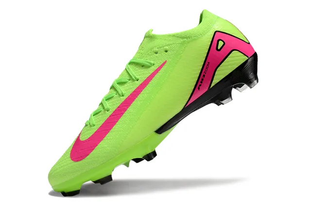Nike Mercurial Vapor Green Pink Knit Upper Asymmetrical Lacing Firm-Ground Soccer Shoes 3