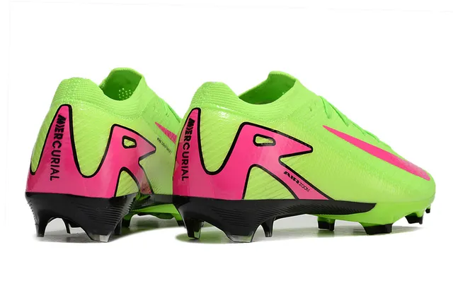 Nike Mercurial Vapor Green Pink Knit Upper Asymmetrical Lacing Firm-Ground Soccer Shoes 5