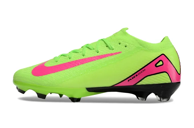 Nike Mercurial Vapor Green Pink Knit Upper Asymmetrical Lacing Firm-Ground Soccer Shoes 7