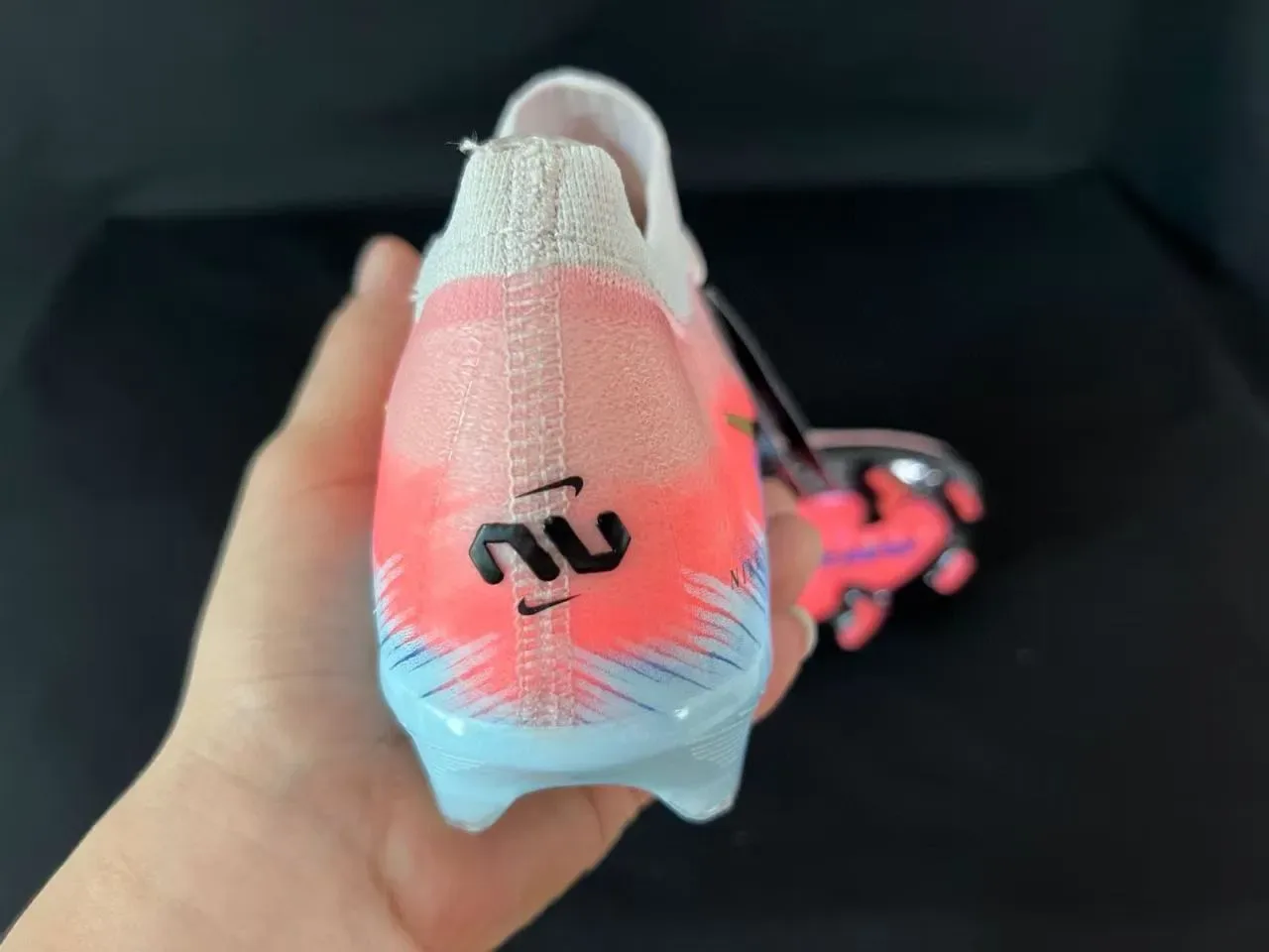 Nike Mercurial Vapor Chuteiras de Futebol Rosa Azul Upper Knit Colar Baixo Firm-Ground 3