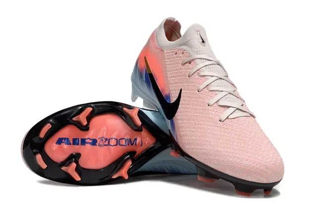 Nike Mercurial Vapor Chuteiras de Futebol Rosa Azul Upper Knit Colar Baixo Firm-Ground 12