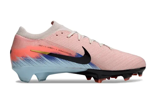 Nike Mercurial Vapor Chuteiras de Futebol Rosa Azul Upper Knit Colar Baixo Firm-Ground 16
