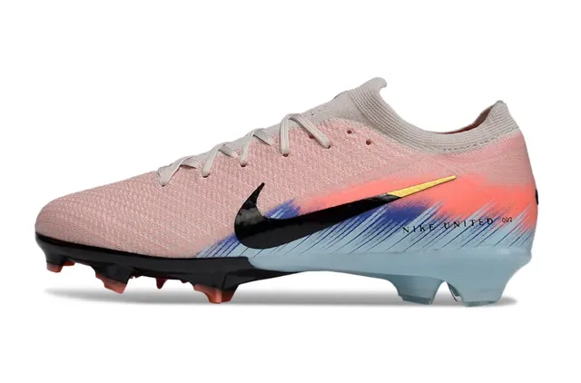 Nike Mercurial Vapor Chuteiras de Futebol Rosa Azul Upper Knit Colar Baixo Firm-Ground 17
