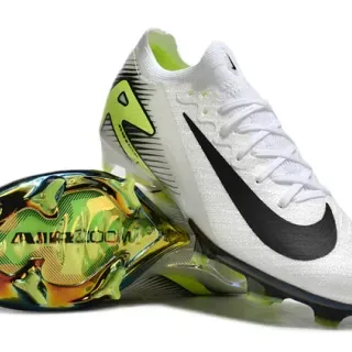 Nike Mercurial Vapor أحذية كرة القدم أبيض أخضر وجه من الخياطة رباط غير متماثل أرض صلبة