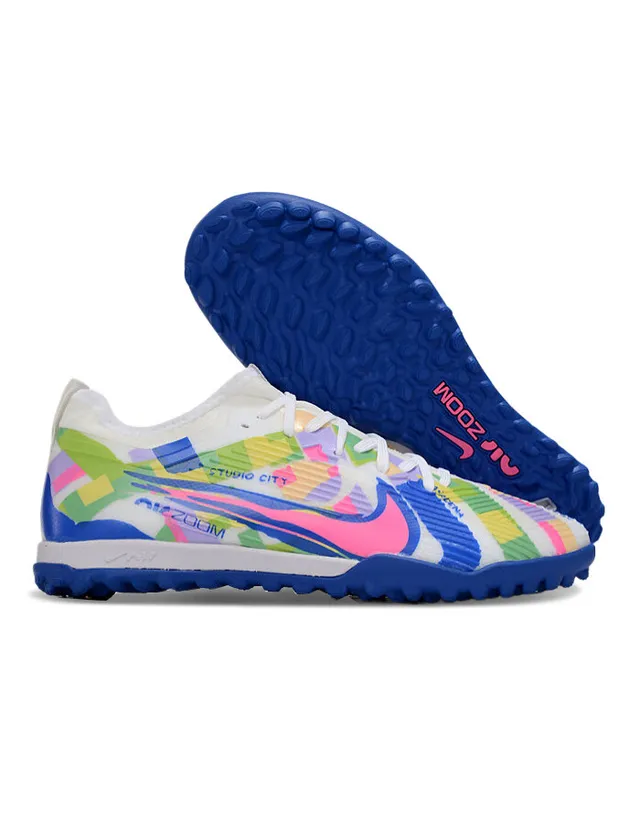 Nike Multicolor Blue Low-Cut Geometric Print Turf Soccer Shoes 1