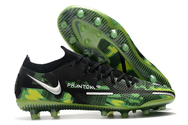 Nike Multicolor Green Low-Cut Sock-Fit Upper Abstract Graphic Print Firm-Ground Soccer Shoes 12