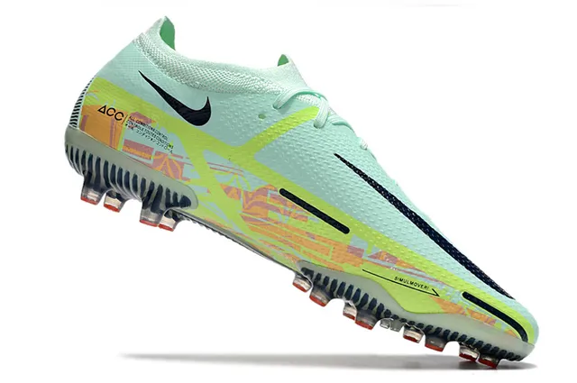 Nike Multicolor Green Low-Cut Sock-Fit Upper Abstract Graphic Print Firm-Ground Soccer Shoes 24