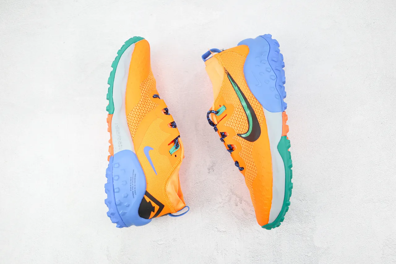 Nike Orange Blue Green Trail Running Shoes 2