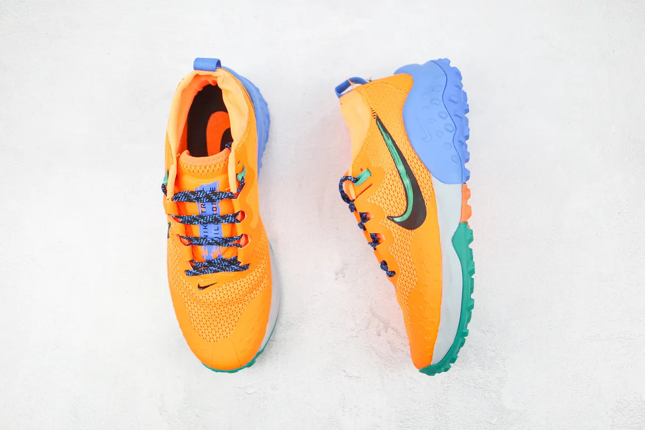 Nike Orange Blue Green Trail Running Shoes 3