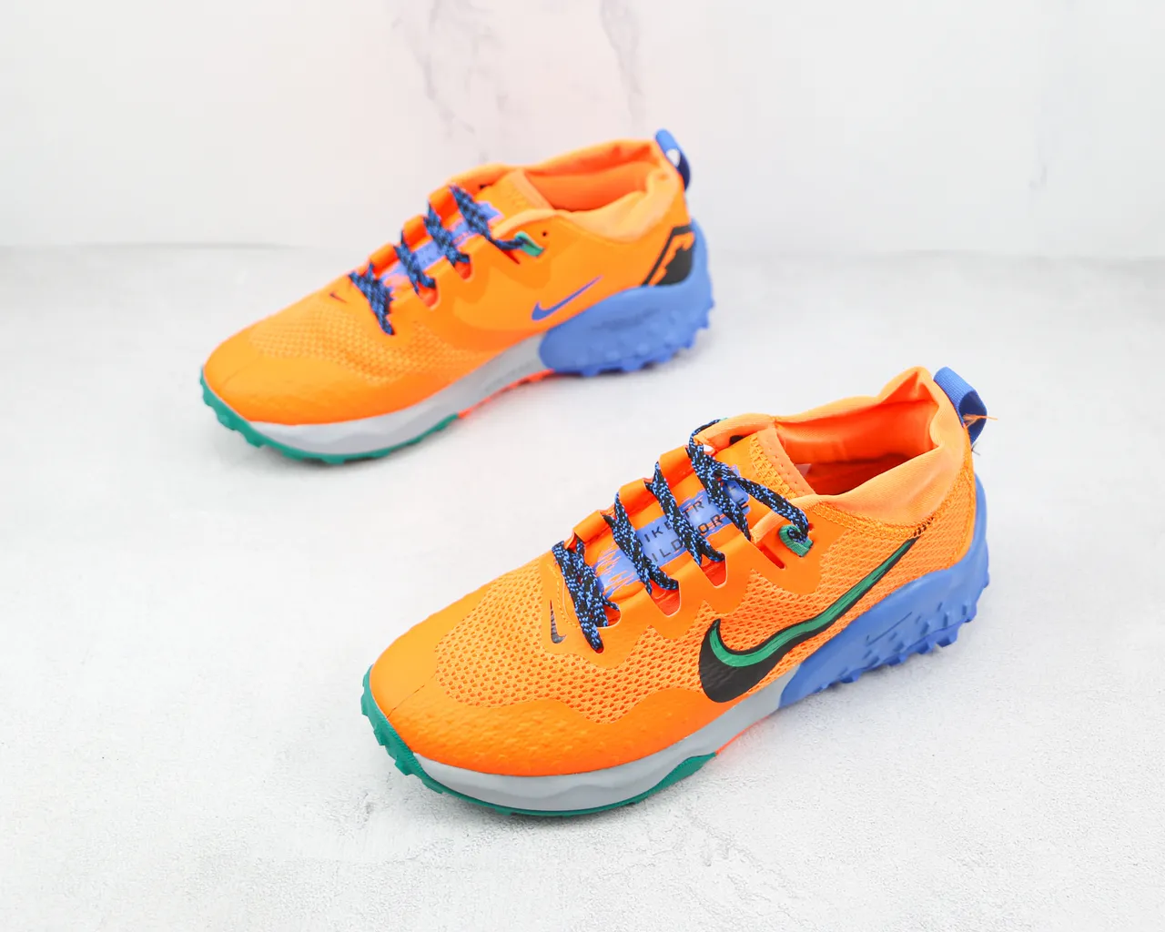 Nike Orange Blue Green Trail Running Shoes 4