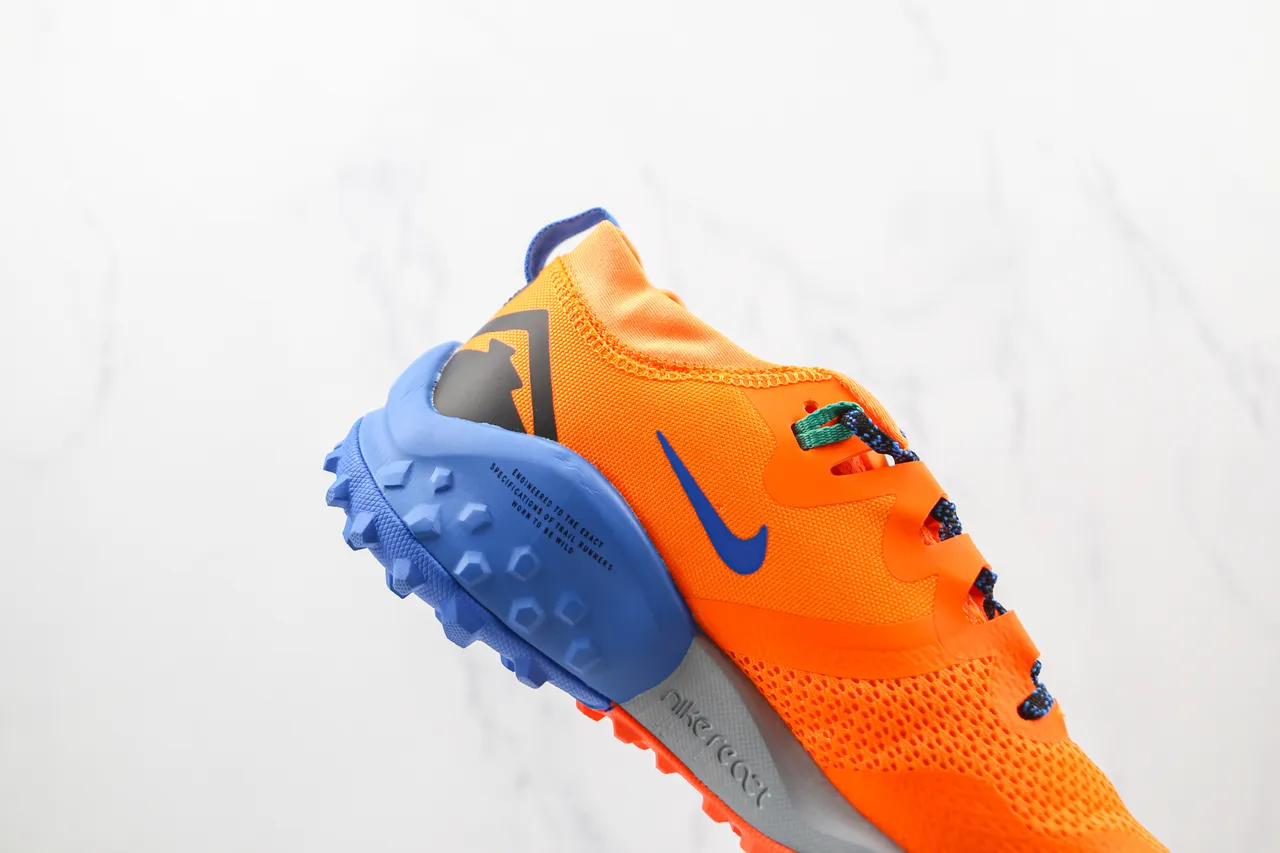 Nike Orange Blue Green Trail Running Shoes 5