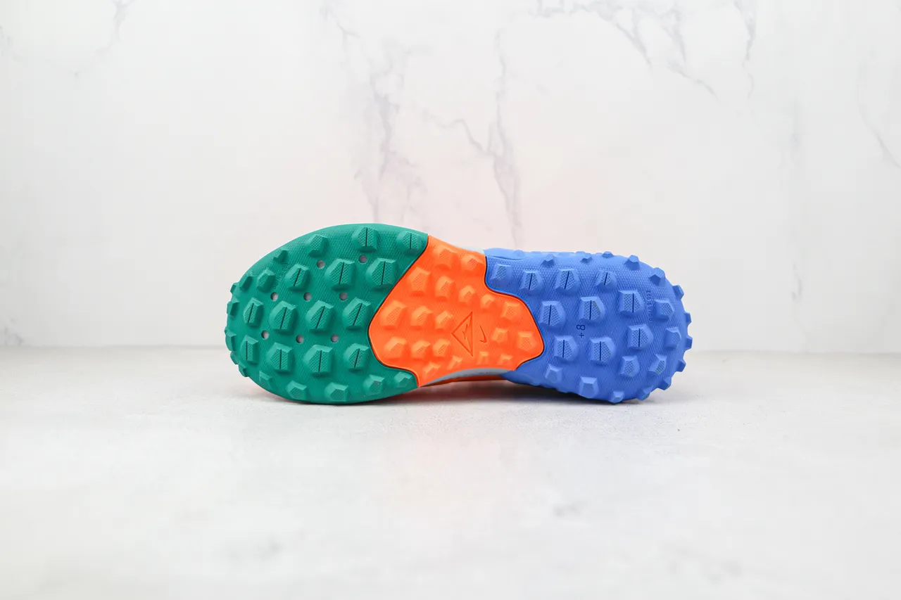 Nike Orange Blue Green Trail Running Shoes 8