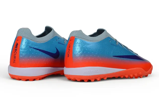 Nike Orange Blue Knit Upper Gradient Colorway Turf Soccer Shoes 5