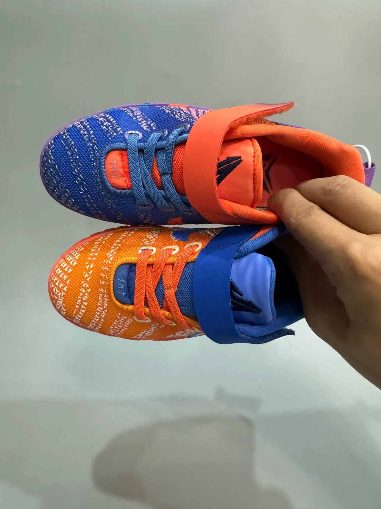 Nike Laranja Azul Tênis de Basquete Low-Top Upper de Tricot 3