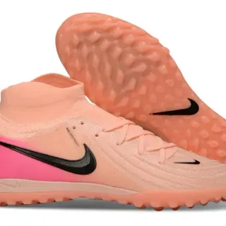 Nike Zapatillas de Fútbol Naranja Rosa Upper de Knit Ajuste Calcetín Bajo Suela Turf
