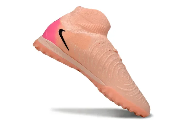 Nike Tênis de Futebol Laranja Rosa Upper Knit Ajuste Meia Baixo Sola Turf 2