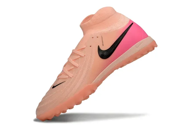 Nike Tênis de Futebol Laranja Rosa Upper Knit Ajuste Meia Baixo Sola Turf 3