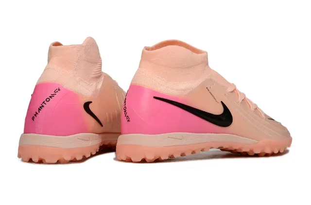 Nike Tênis de Futebol Laranja Rosa Upper Knit Ajuste Meia Baixo Sola Turf 5