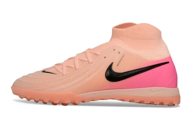 Nike Tênis de Futebol Laranja Rosa Upper Knit Ajuste Meia Baixo Sola Turf 7