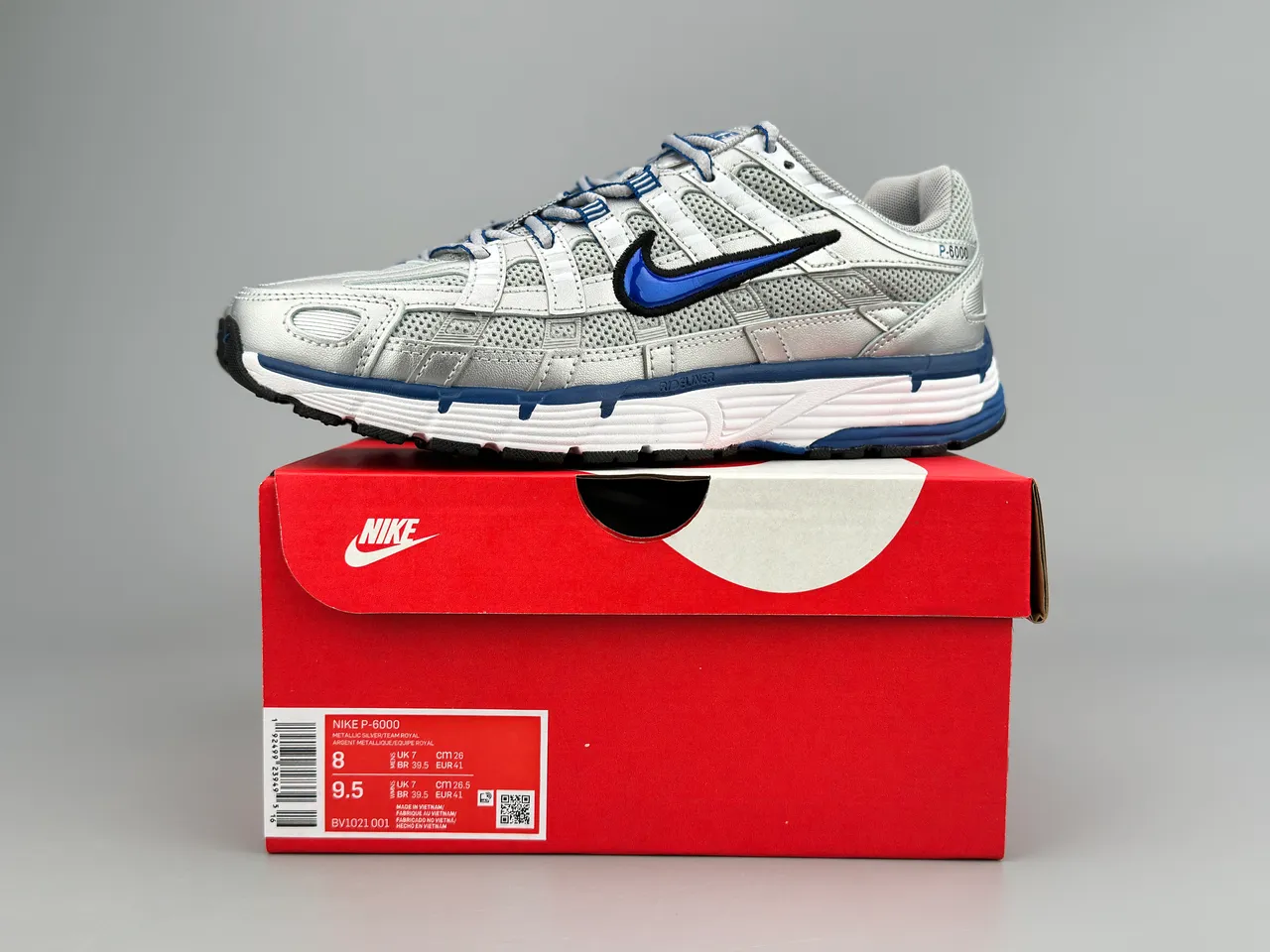 Nike P-6000 Silver and Blue Running Shoes 2