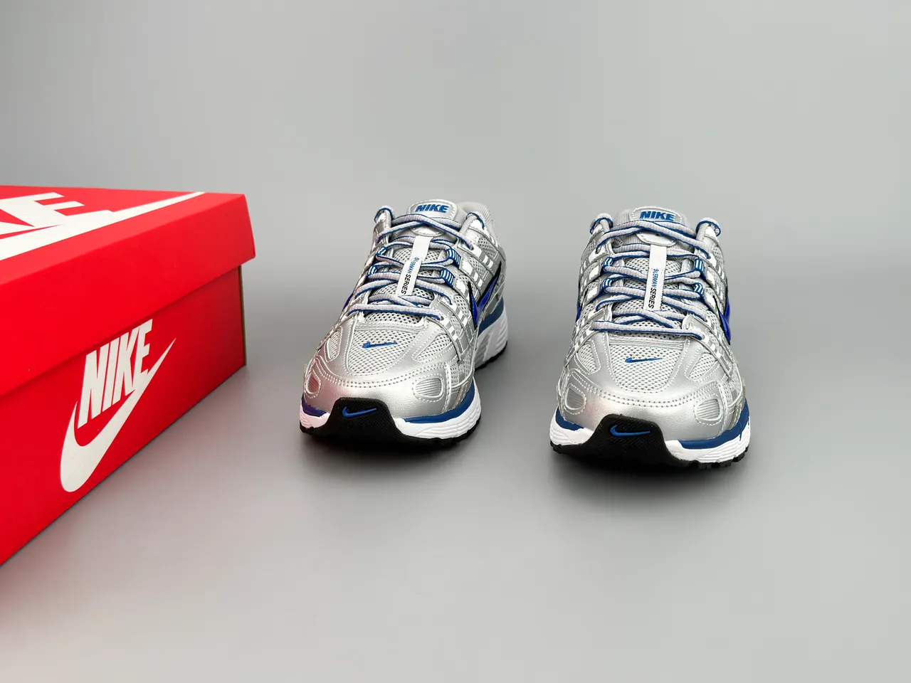 Nike P-6000 Silver and Blue Running Shoes 3