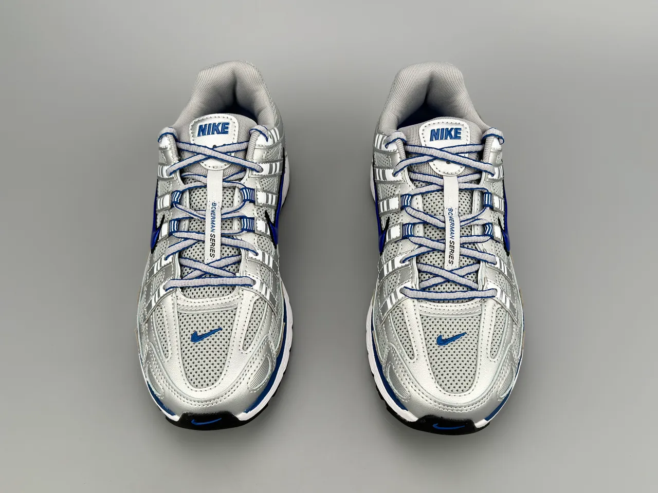 Nike P-6000 Silver and Blue Running Shoes 9