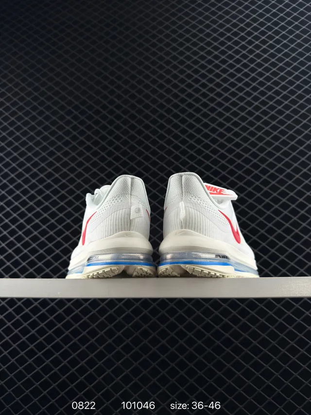 Nike Pegasus Premium White Red Low-Top Engineered Mesh Upper Running Shoes 3