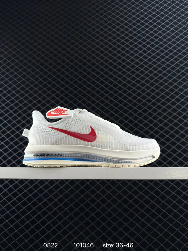 Nike Pegasus Premium White Red Low-Top Engineered Mesh Upper Running Shoes 6