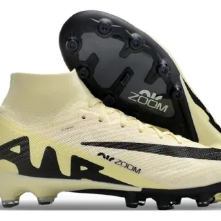 Nike Phantom GT Beige Black High-Cut Knit Collar Asymmetric Lacing Firm-Ground Soccer Shoes