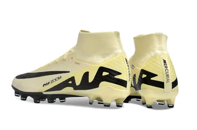 Nike Phantom GT Beige Black High-Cut Knit Collar Asymmetric Lacing Firm-Ground Soccer Shoes 4