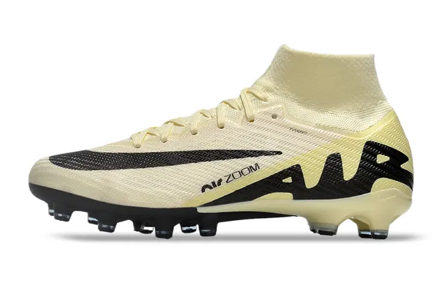 Nike Phantom GT Beige Black High-Cut Knit Collar Asymmetric Lacing Firm-Ground Soccer Shoes 6