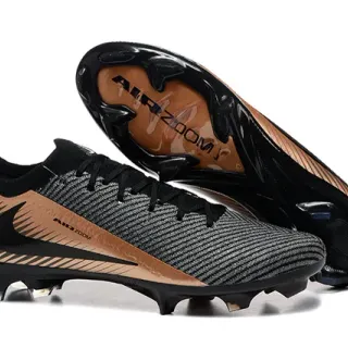 Nike Phantom GT Black Brown Knit Upper Metallic Copper Accents Firm-Ground Soccer Shoes