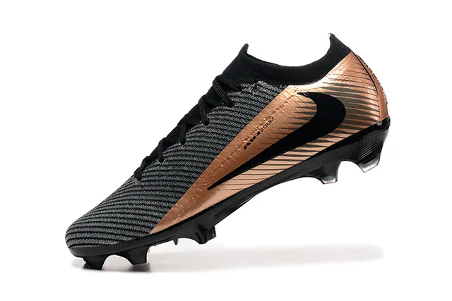 Nike Phantom GT Black Brown Knit Upper Metallic Copper Accents Firm-Ground Soccer Shoes 4