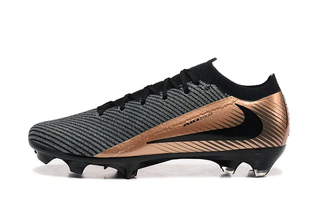 Nike Phantom GT Black Brown Knit Upper Metallic Copper Accents Firm-Ground Soccer Shoes 10