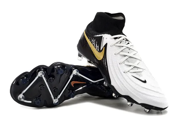 Nike Phantom GT Black White High-Cut Sock-Fit Collar Firm-Ground Soccer Shoes 4