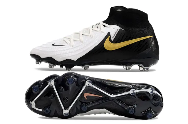 Nike Phantom GT Black White High-Cut Sock-Fit Collar Firm-Ground Soccer Shoes 6