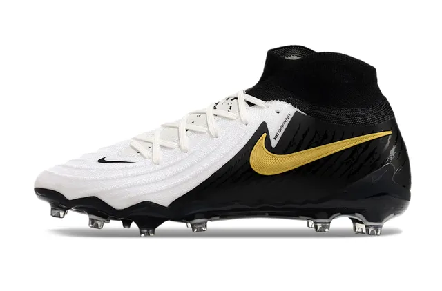 Nike Phantom GT Black White High-Cut Sock-Fit Collar Firm-Ground Soccer Shoes 7