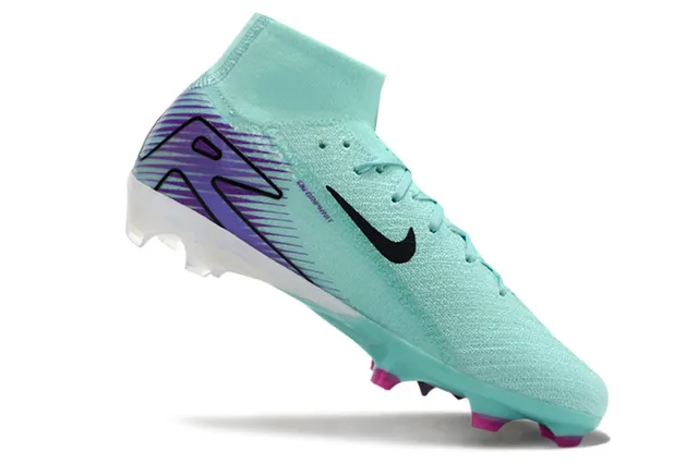 Nike Phantom GT Blue Purple High-Cut Flyknit Upper Integrated Sock Collar Firm-Ground Soccer Shoes 2