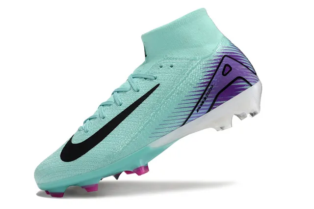 Nike Phantom GT Blue Purple High-Cut Flyknit Upper Integrated Sock Collar Firm-Ground Soccer Shoes 3