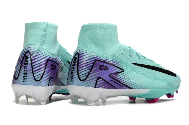 Nike Phantom GT Blue Purple High-Cut Flyknit Upper Integrated Sock Collar Firm-Ground Soccer Shoes 5