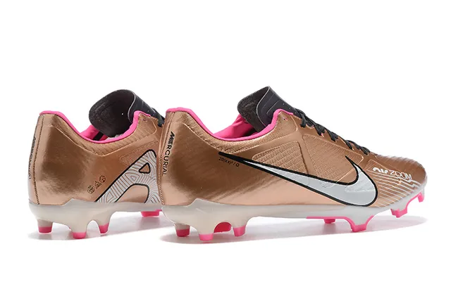 Nike Phantom GT Gold Pink Metallic Synthetic Upper Bright Accent Studs Firm-Ground Soccer Shoes 5