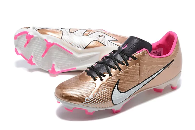 Nike Phantom GT Gold Pink Metallic Synthetic Upper Bright Accent Studs Firm-Ground Soccer Shoes 7