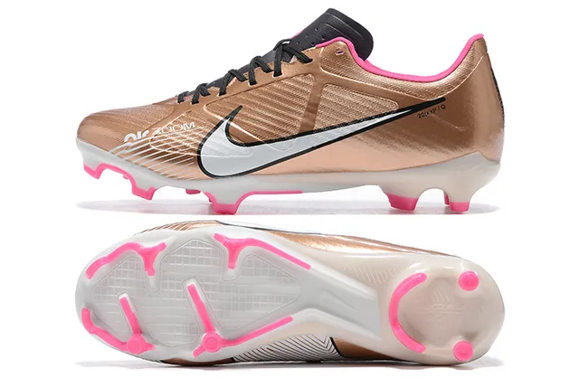 Nike Phantom GT Gold Pink Metallic Synthetic Upper Bright Accent Studs Firm-Ground Soccer Shoes 9