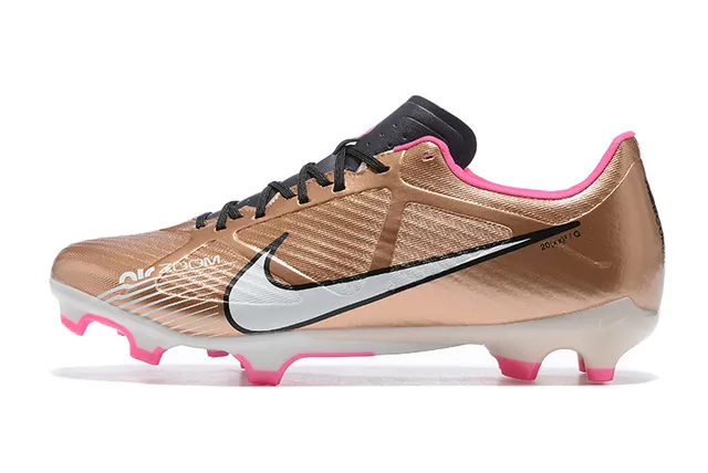 Nike Phantom GT Gold Pink Metallic Synthetic Upper Bright Accent Studs Firm-Ground Soccer Shoes 10