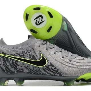Nike Phantom GT Gray Black Camo Neon Green Firm-Ground Soccer Shoes