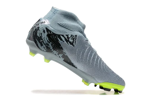 Nike Phantom GT Gray Green High-Cut Sock-Fit Collar Firm-Ground Soccer Shoes 4
