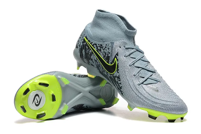 Nike Phantom GT Gray Green High-Cut Sock-Fit Collar Firm-Ground Soccer Shoes 6