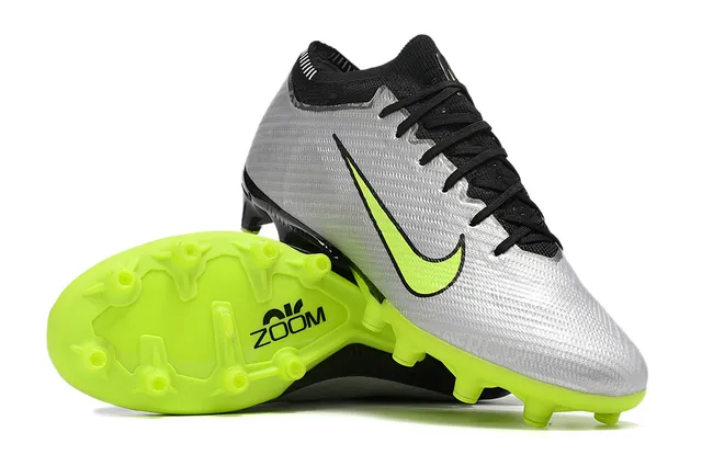 Nike Phantom GT Gray Green Low-Cut Knit Collar Textured Synthetic Upper Firm-Ground Soccer Shoes 3
